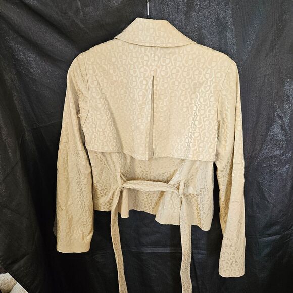 ETIENNE AIGNER Logo Cropped Trench Coat Size U.S. 4-6 - Picture 5 of 8